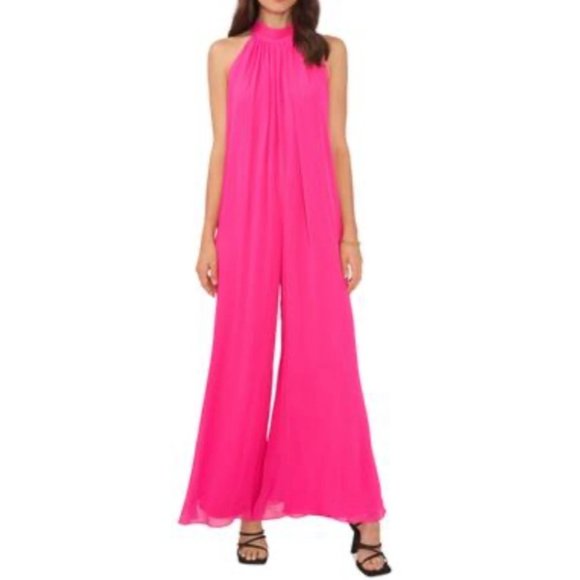 VINCE CAMUTO Women's Sleeveless Leg Jumpsuit Pink Size M NWT - Picture 2 of 5